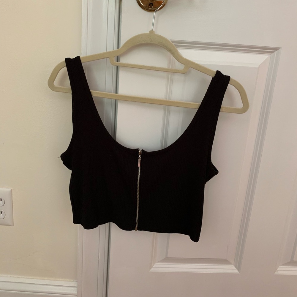 Zip up crop top
